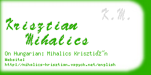 krisztian mihalics business card